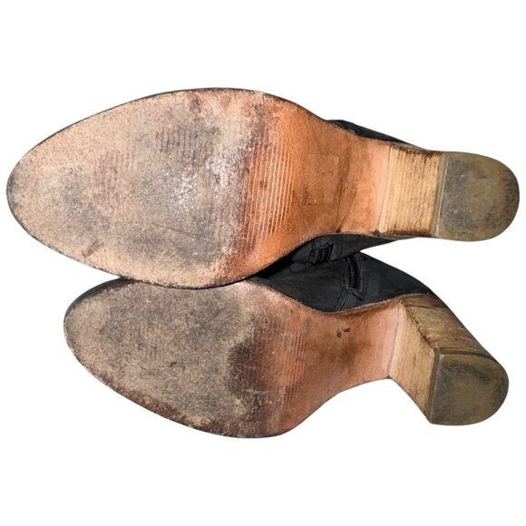 FREE PEOPLE Jack Over-the-Knee Tall Heel Boot 36 Black Shadow Leather Distressed - Picture 7 of 11